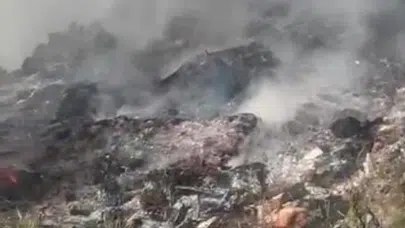Mersin'de çöp döküm alanında yangın çıktı