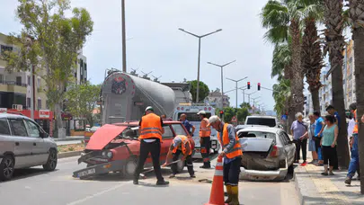 Mersin'de 3 araçlı zincirleme kazada bir kişi yaralandı