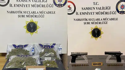 Samsun'da uyuşturucu ve silah operasyonu : 6 şüpheli hakkında adli işlem