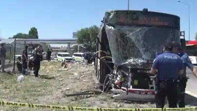 Ankara'da belediye otobüsü kaza yaptı