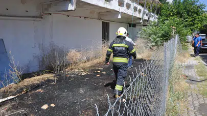 Menteşe'de otel arkasındaki otluk alanda yangın çıktı