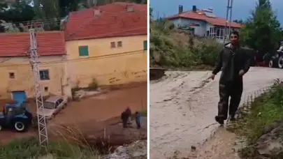 Kayseri’de sağanak sele dönüştü : Develi'de yollar kapandı