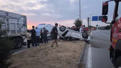 Hatay'da takla atan otomobilin sürücüsü yaralandı