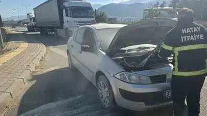 Hatay Hassa'da otomobil yangını