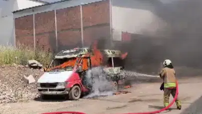 Kahramanmaraş'ta sanayi sitesinde çıkan minibüs yangını söndürüldü
