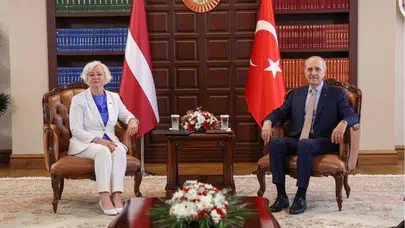 TBMM Başkanı Kurtulmuş Letonya Meclis Başkanı Mieria ile görüştü