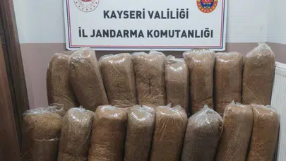 Kayseri'de kaçak tütün operasyonu : Yolcu otobüsünde 510 kilo tütün bulundu