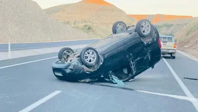 Adıyaman'da otomobil takla attı : 2 kişi yaralandı