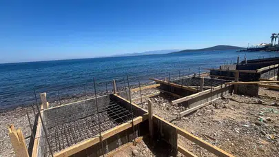 Muğla'da sahile izinsiz beton döken firmaya 150 bin lira ceza