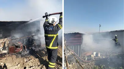 Antakya’da bahçedeki odunluk alev aldı, itfaiye seferber oldu