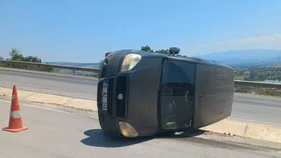 Bursa İnegöl'de kaza : Araç takla attı, sürücü yaralandı