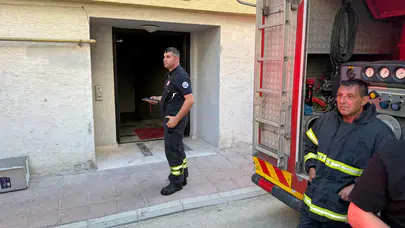 Eskişehir'de apartmanın giriş katında yangın çıktı
