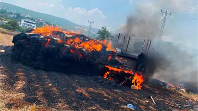 Mersin Tarsus’ta saman balyaları alevlere teslim oldu