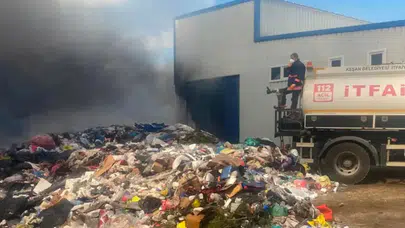 Edirne'de katı atık tesisinde yangın : Plastik ayrıştırma ünitesi zarar gördü