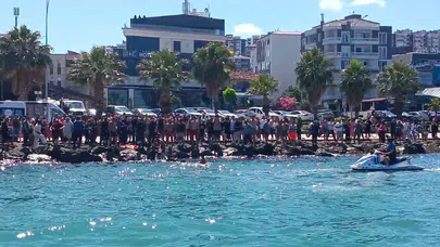 Samsun'da denizde korku dolu anlar