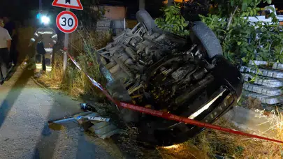 Bursa İnegöl'de cip takla attı : 2 kişi yaralandı
