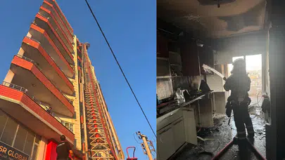 Mardin Kızıltepe'de 7 katlı apartmanda yangın : Ekipler tarafından söndürüldü