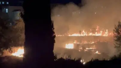 Adıyaman'da otlukta başlayan yangın bahçeye sıçradı