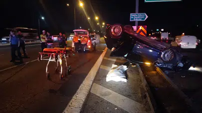 Beykoz'da TEM Otoyolu'nda kaza : 1 ölü, 2 yaralı