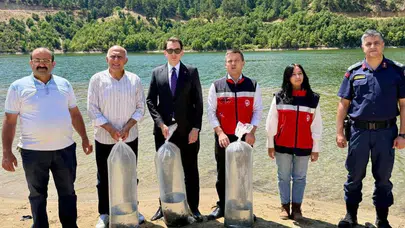 Kütahya'da Hasanlar Barajı'na 80 bin yavru sazan bırakıldı