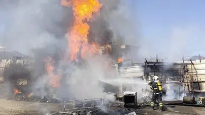 Hatay Hassa'da yangın : Hurdalıkta çıkan alevler dorseye sıçradı