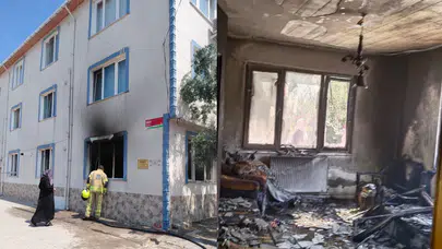 Balıkesir'de 3 katlı binanın giriş katında korkutan yangın