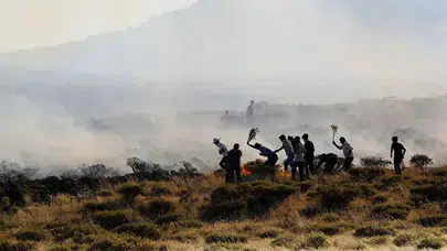 Iğdır'da anız yangını paniği : Alevler yerleşim yerlerine ulaşmadan söndürüldü