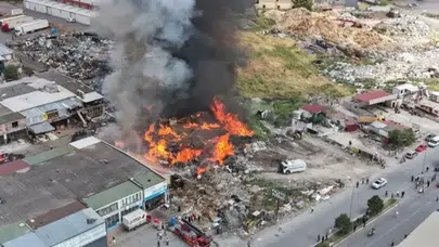 Kayseri'de hurdalıkta yangın : Ekipler müdahale ediyor