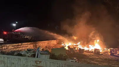 Erzincan'da Keresteciler Sitesi çevresinde yangın çıktı