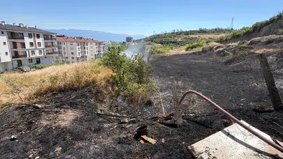 Düzce'de otluk alanda yangın : 5 dönüm arazi kül oldu