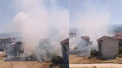 Bursa İnegöl'de anız yangını : 20 dönümlük tarım arazisi küle döndü