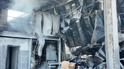 Çatalca'da iş yerinde yangın çıktı !