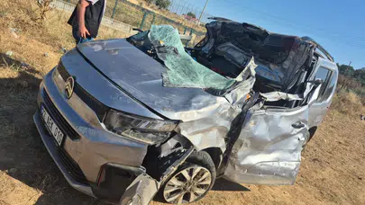 Edirne Keşan'da takla atan otomobilin sürücüsü hayatını kaybetti
