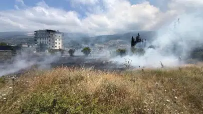 Hatay İskenderun'da otluk alanda yangın