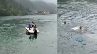 Uzungöl’de çanta için göle atlayan Arap turist aranıyor