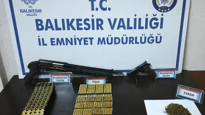 Balıkesir Erdek'te silah ve uyuşturucu operasyonu