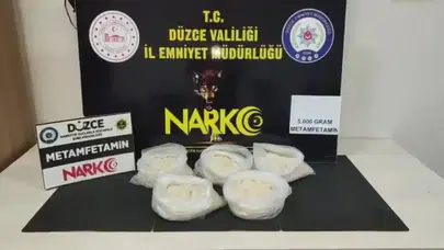 Düzce’de uyuşturucu operasyonu : 5 kilo metamfetamin ele geçirildi