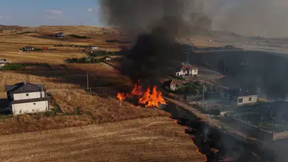 Kırıkkale'de sigara izmariti yangın çıkardı : Alevler ev ve mandıraların yakınına kadar ilerledi