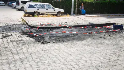 Ankara'da dehşet anları : Pompalı tüfekle etrafa ateş açıp dükkan ve otomobili yaktı