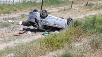 Konya'da takla atan otomobildeki 8 yaşındaki çocuk öldü, 3 yaralı