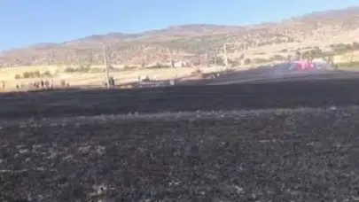 Diyarbakır Silvan’da 100 dönümlük tarım arazisi yangında küle döndü