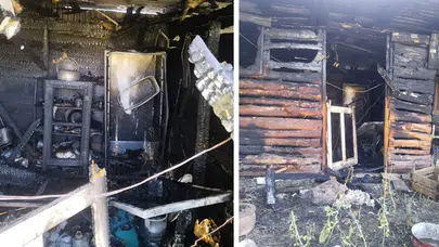 Ankara Beypazarı'nda orman yangını ! 2 bağ evi kullanılamaz hale geldi