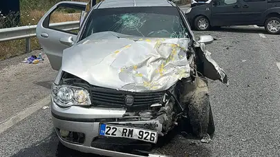 Edirne’de otomobil ile hafif ticari araç çarpıştı : 6 yaralı