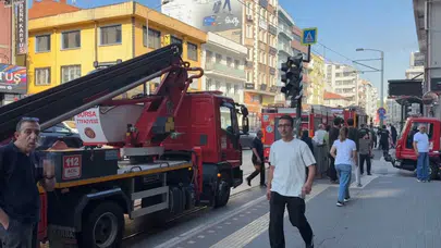 Bursa Osmangazi'de iş yeri bacasında yangın çıktı