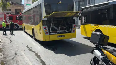 Ortaköy'de İETT otobüsünden dumanlar yükseldi