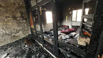 Kayseri'de 2 katlı evde çıkan yangın söndürüldü