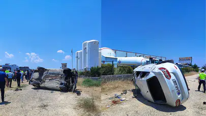 Otomobil takla attı, 8'i çocuk 9 kişi yaralandı