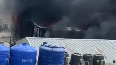 Etimesgut’ta işçi konteyneri alevlere teslim oldu