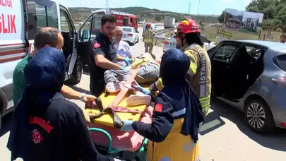Pendik’te kavşakta kaza : 1’i çocuk 2 kişi yaralandı