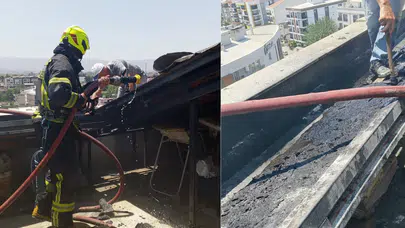 Aydın Efeler'de çatı yangını : 1 kişi dumandan etkilendi